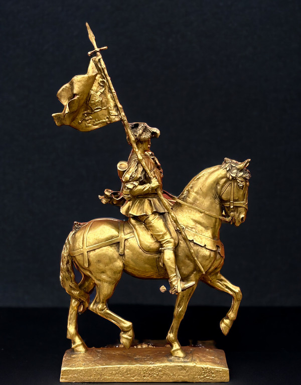 Emmanuel Frèmiet Paris (1824-1910) La Saint Hubert 1520 Large Gilt Bronze