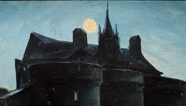 Scuola francese della fine del XIX secolo - Nuit - Au Clair De Lune, 1900 circa / Firmato