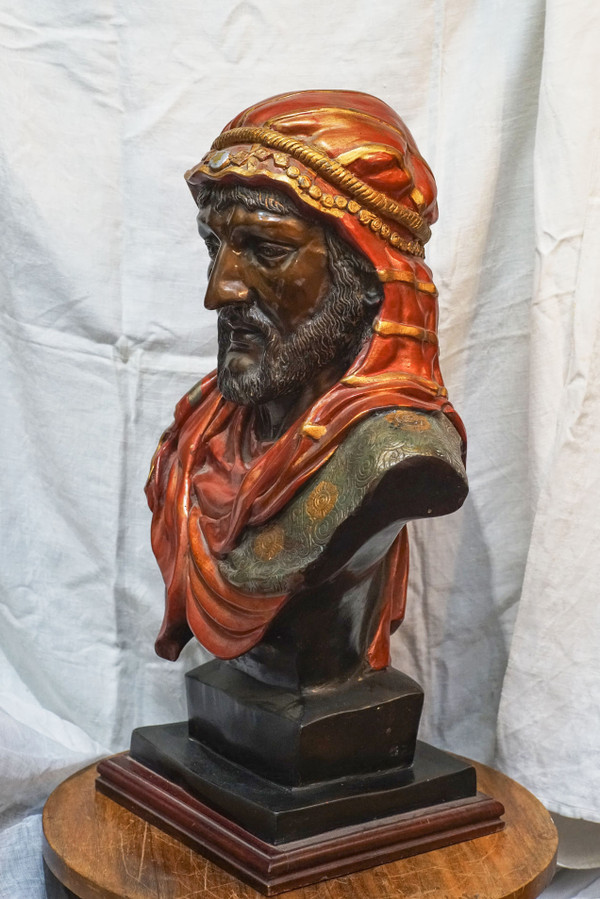 ORIENTALISTISCHE POLYCHROME BRONZEBÜSTE