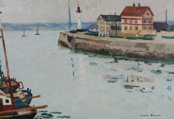  Port De Honfleur Signed Jacques Bouyssou Dated 1967