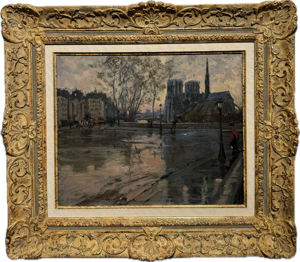 Léo Fontan (1884-1965) - Paris, Notre Dame Vue Du Pont De l'Archeveché, 1910