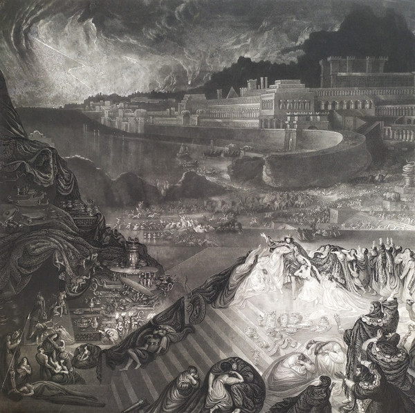 John Martin The Fall Of Nineveh 19th Century Engraving Etching Old Print