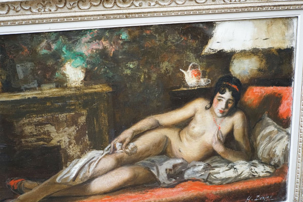 Henri DÉZIRÉ, 1878-1965, “Reclining nude”, important oil on canvas.