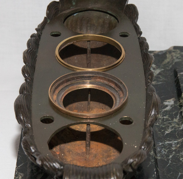 Inkwell In Bronze Restoration Period Circa 1820/1830