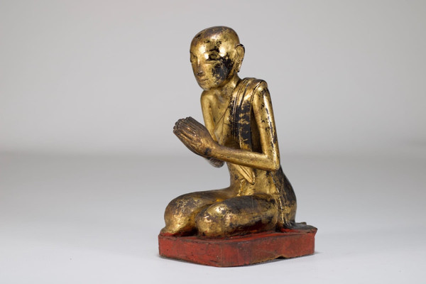 Burmese worshiper in gilded wood.