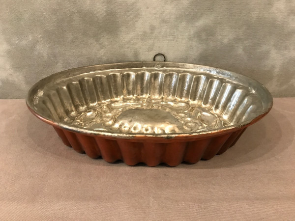 19th century copper cake mold with fruit design