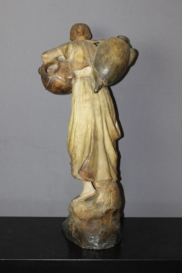 Sculpture En Terre Cuite Polychrome Par Sydan published by Goldscheider