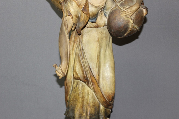 Sculpture En Terre Cuite Polychrome Par Sydan published by Goldscheider