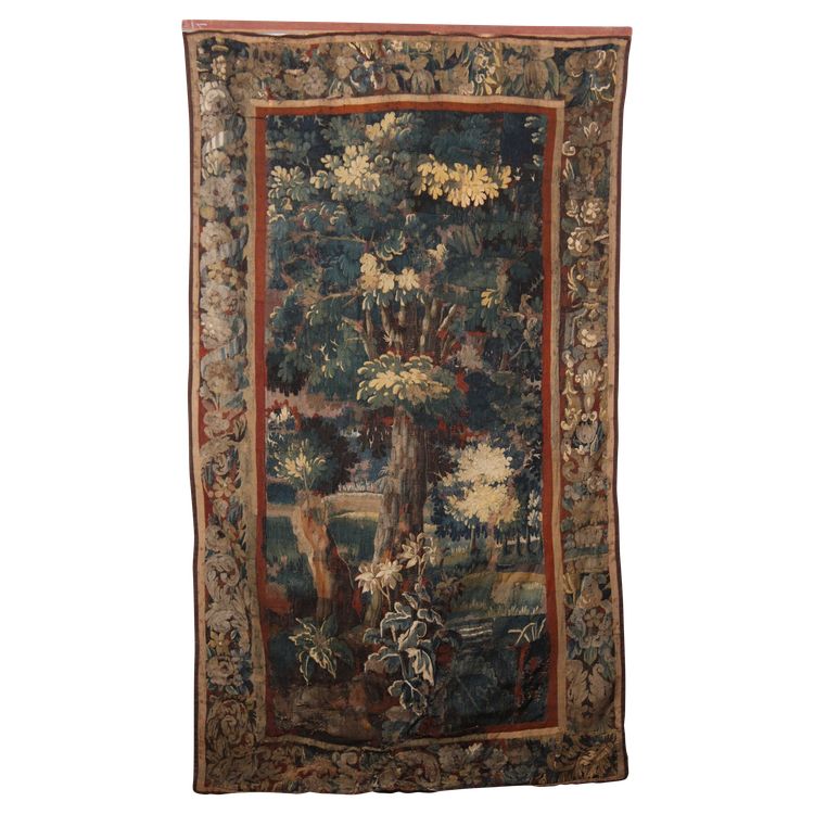 Aubusson tapestry, 18th-century greenery.