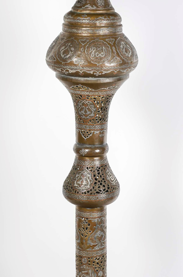 Syrian Floor Lamp In Openwork Metal Late 19th Century