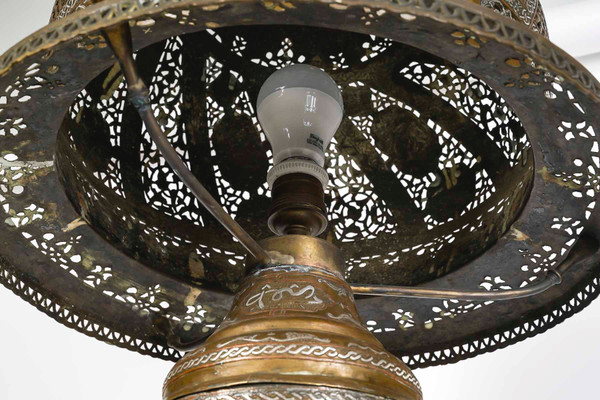 Syrian Floor Lamp In Openwork Metal Late 19th Century