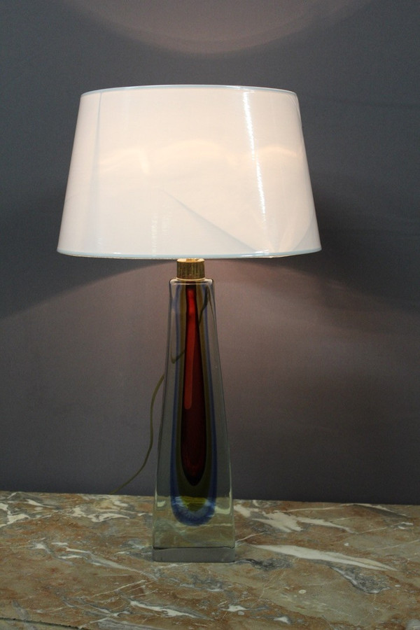 Multilayer Crystal Table Lamp Circa 1970