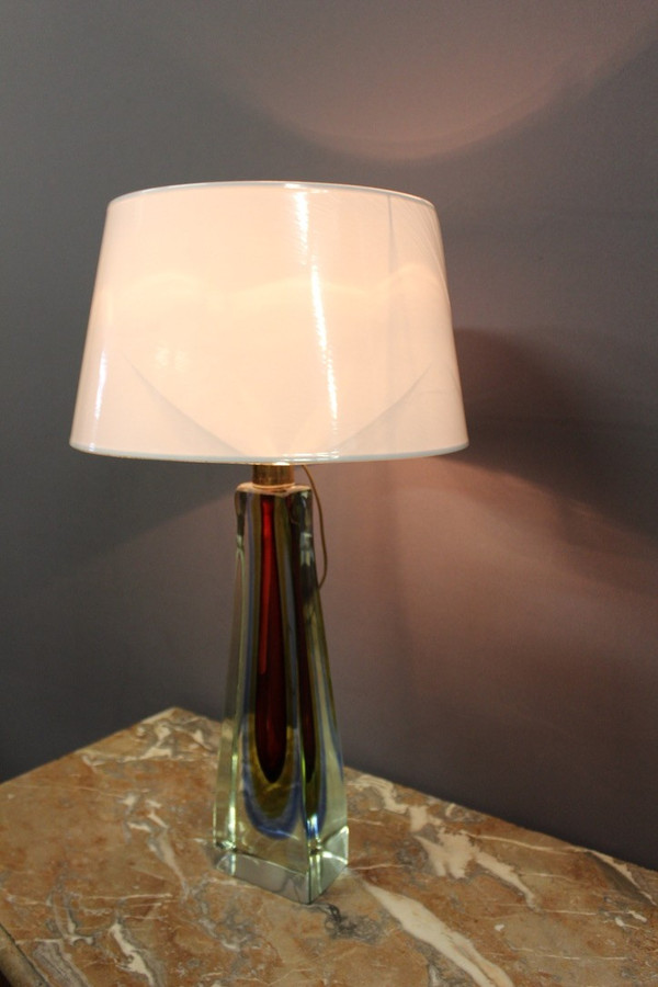 Multilayer Crystal Table Lamp Circa 1970