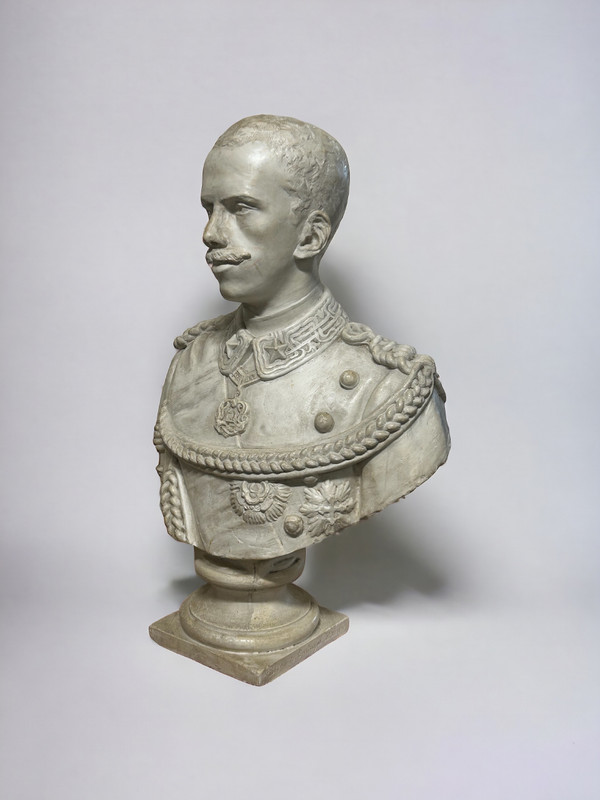 Humbert 1er Roi D'italie ( 1844-1900 ) Large Plaster Bust Early 19th century Humberto 1er