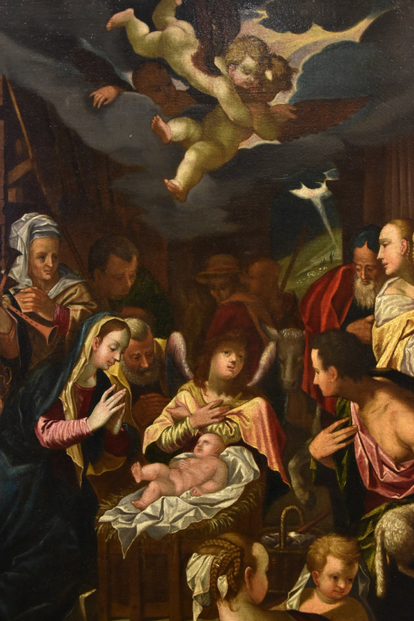 Hans Von Achen (cologne 1552 - Prague 1615) Workshop, Adoration Of The Shepherds