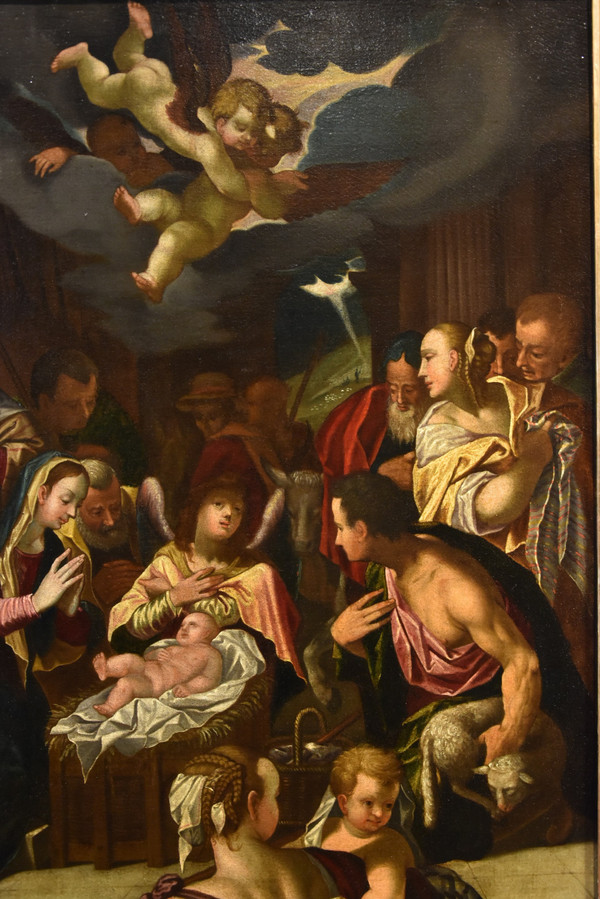 Hans Von Achen (cologne 1552 - Prague 1615) Workshop, Adoration Of The Shepherds