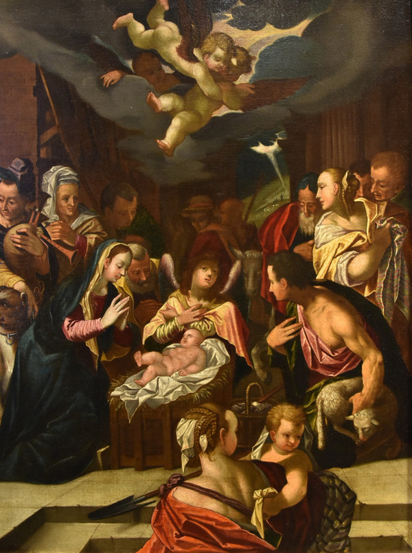 Hans Von Achen (cologne 1552 - Prague 1615) Workshop, Adoration Of The Shepherds