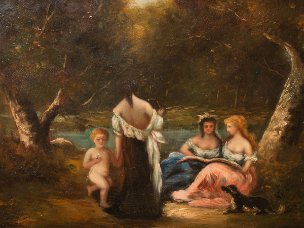 Tableau Scène De Genre époque XIXe Siècle