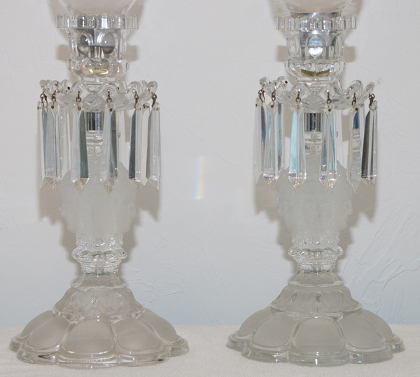 Pair Of Saint Louis Crystal Flambeaux "renaissance" Model