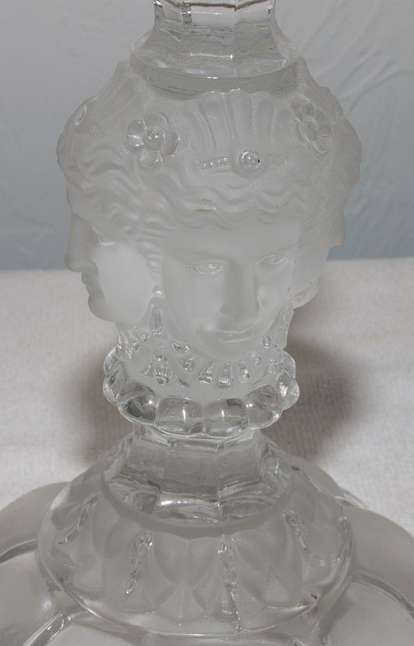 Pair Of Saint Louis Crystal Flambeaux "renaissance" Model