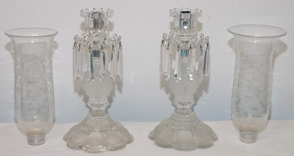 Pair Of Saint Louis Crystal Flambeaux "renaissance" Model