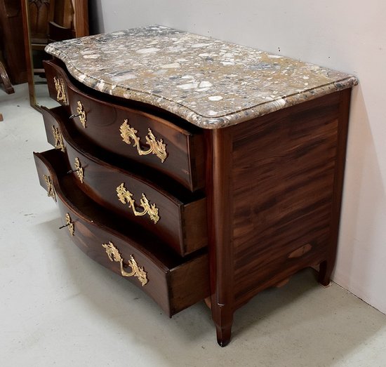  Commode Nantaise de Port en Bois d'Amarante massif, Époque Louis XV - 1770 