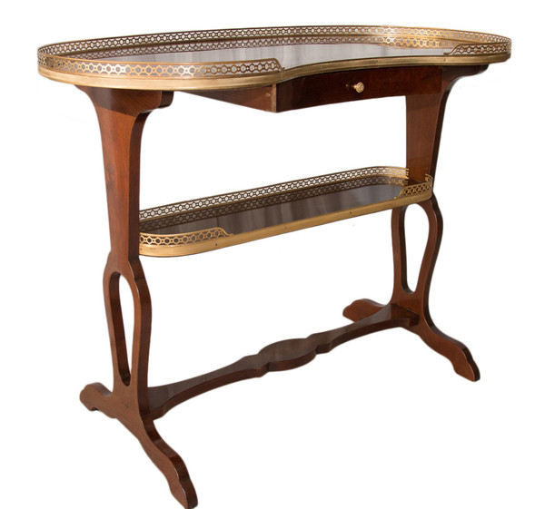 Mahogany kidney-shaped table Louis XVI style Late 19th century