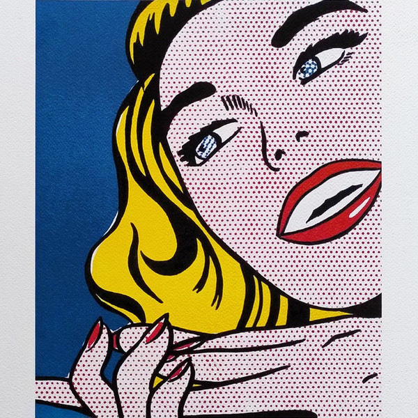 1980er Jahre Original atemberaubende Roy Lichtenstein "Smile Girl" Limited Edition Lithographie