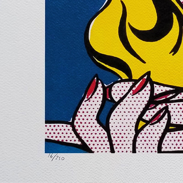 1980er Jahre Original atemberaubende Roy Lichtenstein "Smile Girl" Limited Edition Lithographie