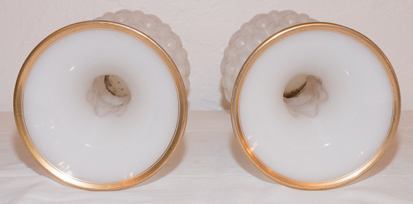 Pair of Baccarat Opaline Vases Circa 1850