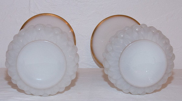 Pair of Baccarat Opaline Vases Circa 1850