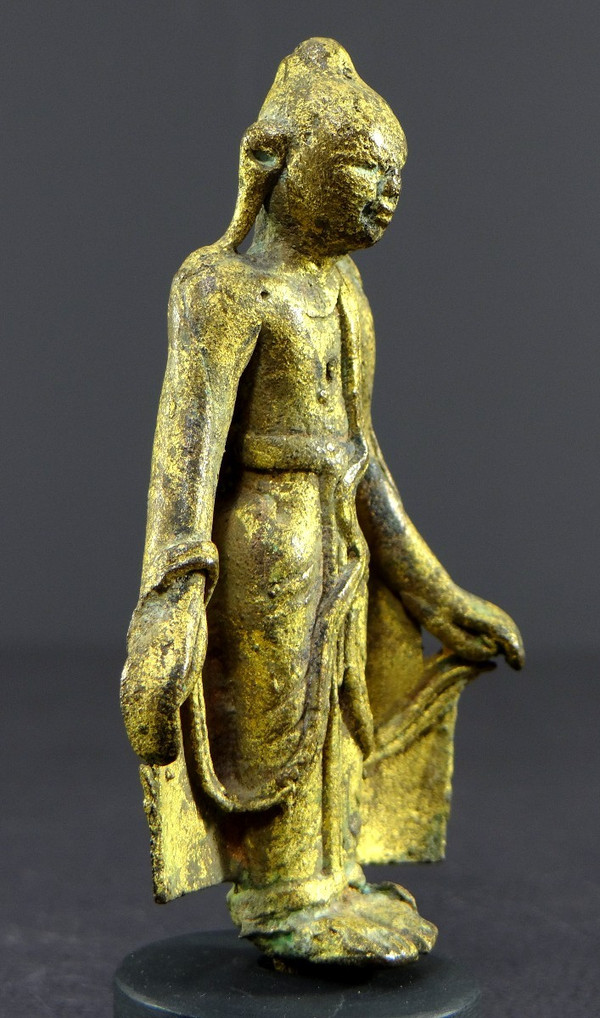 Birmanie, Région De Bagan, XVIIIème Siècle Ou Antérieur, Statue En Bronze Représentant Bouddha.