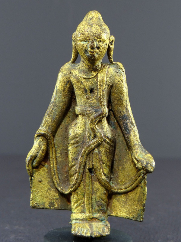 Birmanie, Région De Bagan, XVIIIème Siècle Ou Antérieur, Statue En Bronze Représentant Bouddha.