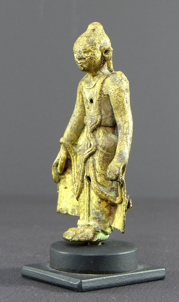 Birmanie, Région De Bagan, XVIIIème Siècle Ou Antérieur, Statue En Bronze Représentant Bouddha.