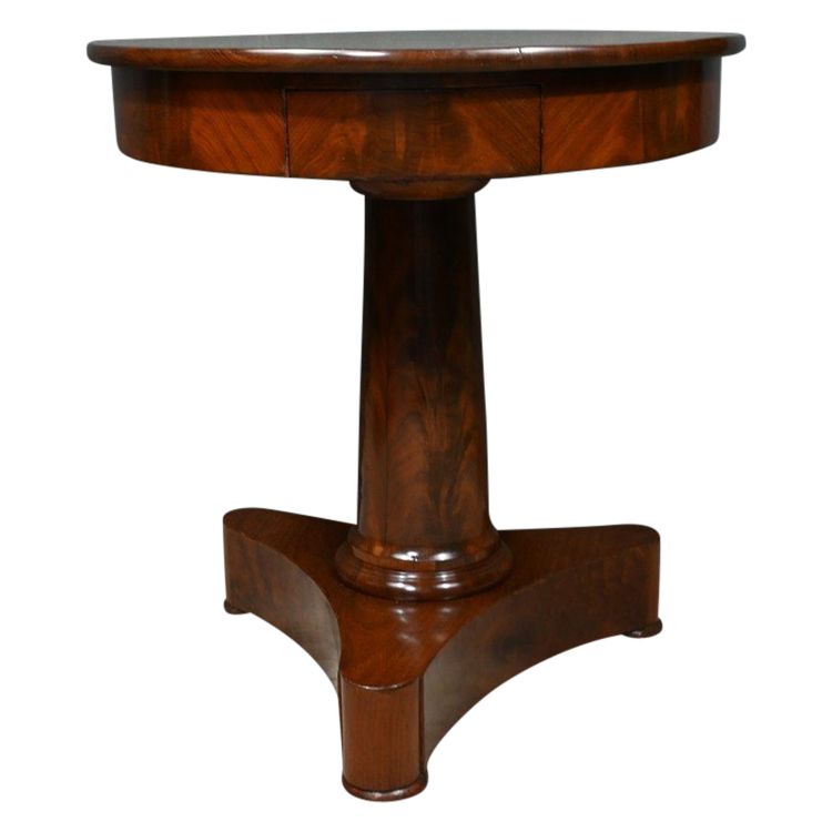 Mahogany pedestal table, Empire period - Early 19th century