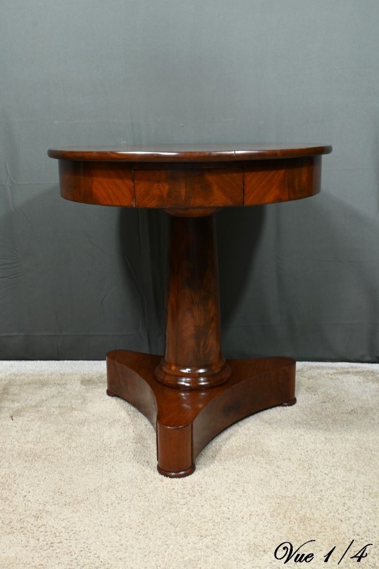 Mahogany pedestal table, Empire period - Early 19th century