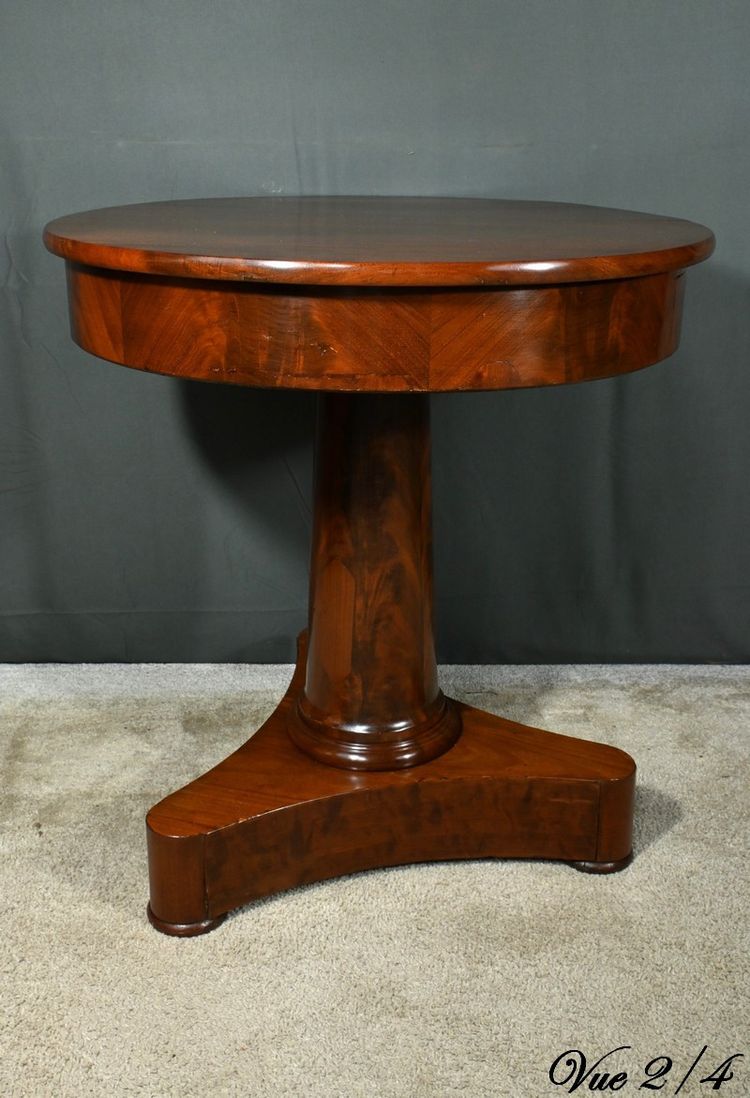 Mahogany pedestal table, Empire period - Early 19th century