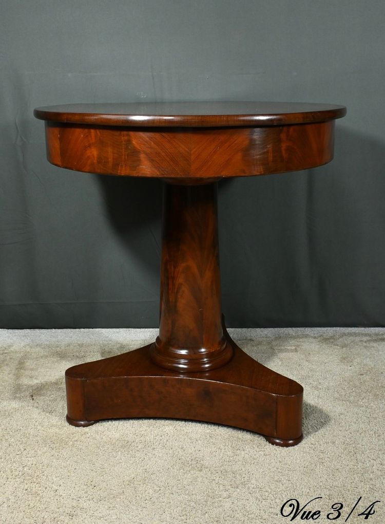 Mahogany pedestal table, Empire period - Early 19th century