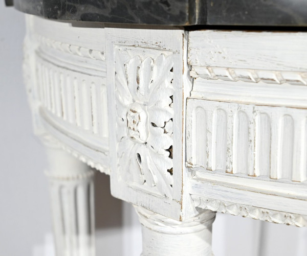 Half-moon console in Rechampi wood, Louis XVI style - Early 19th century