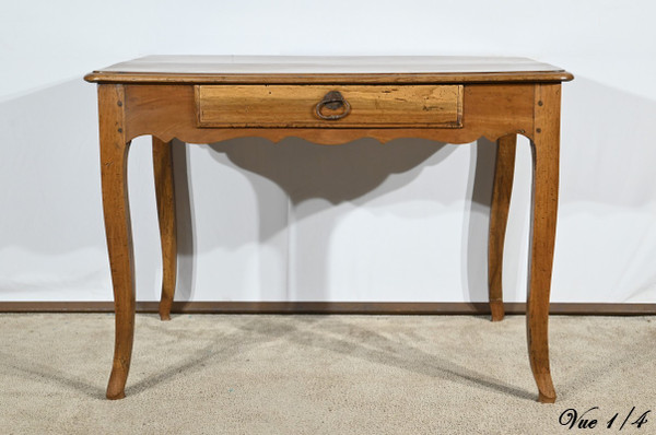 Walnut and cherry wood bureau table, Louis XV style - Early 19th century