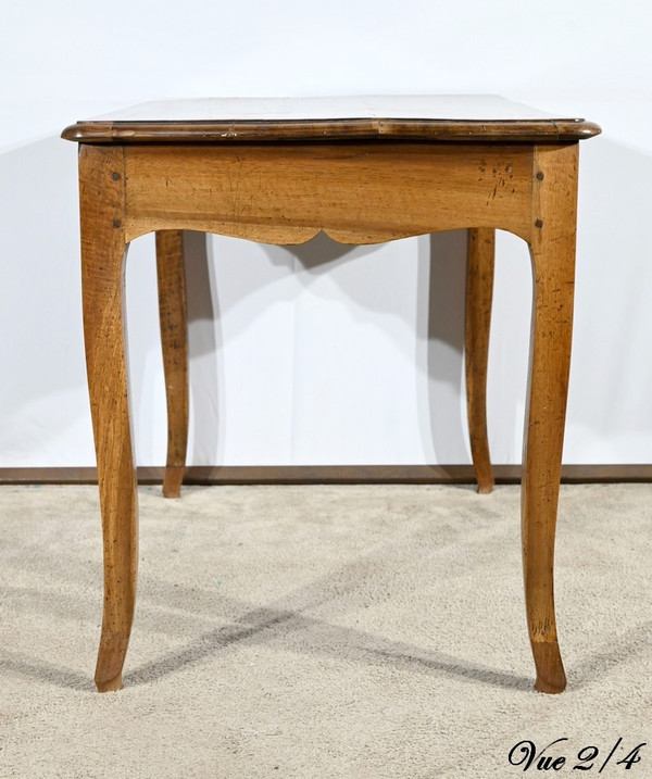 Walnut and cherry wood bureau table, Louis XV style - Early 19th century