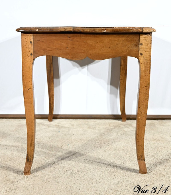 Walnut and cherry wood bureau table, Louis XV style - Early 19th century