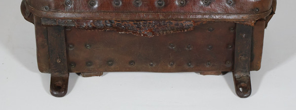 17th century leather travel trunk