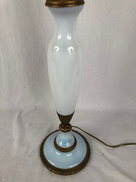 Large lamp base in pale blue opaline glass