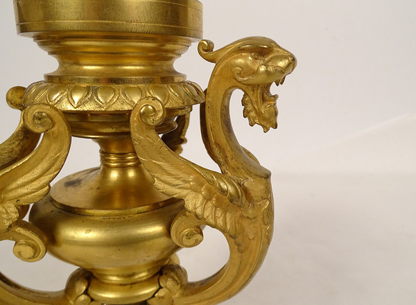 Neo-Gothic Gilded Bronze Chimeras Baccarat Cristal Cup Napoléon III 19th century