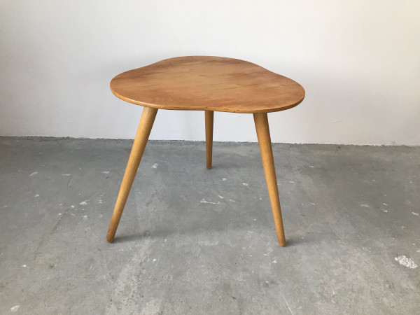 Beech tripod pedestal table - France - circa 1950