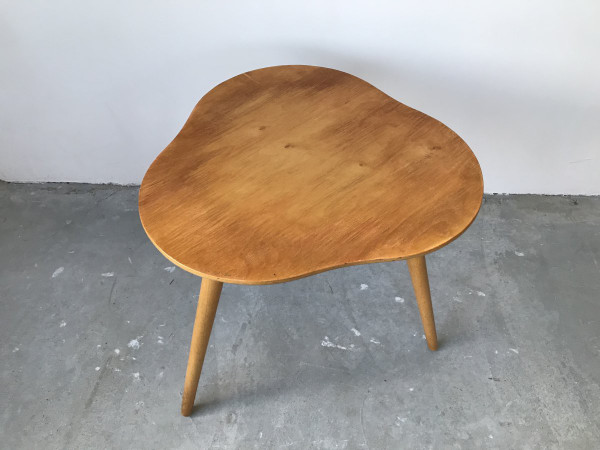 Beech tripod pedestal table - France - circa 1950