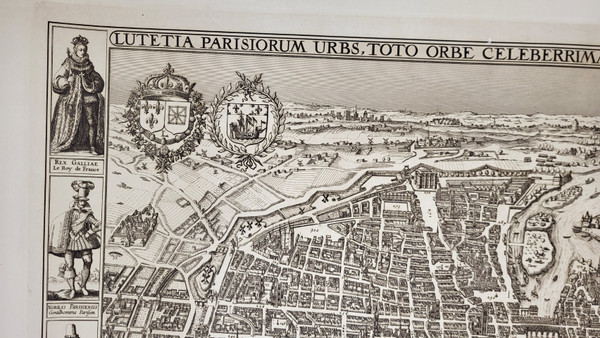 Gravure Plan de Visscher Paris 1618