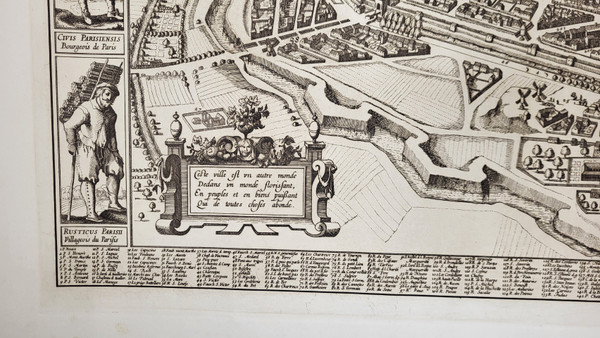 Gravure Plan de Visscher Paris 1618