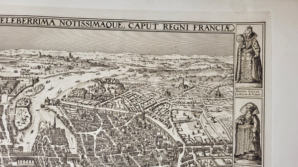 Gravure Plan de Visscher Paris 1618